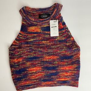 CIDER Women’s Multi Colored RacerBack Sweater SM